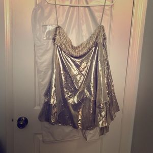 Silver Silk & Beaded Alice & Olivia Dress